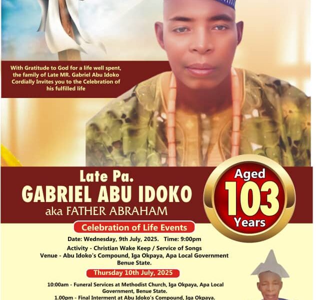 Elder Gabriel Abu Idoko, “Father Abraham,” to be Laid to Rest in Iga-Okpaya